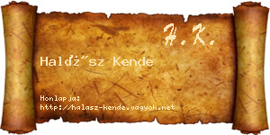 Halász Kende névjegykártya