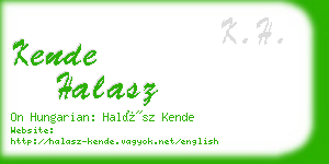 kende halasz business card